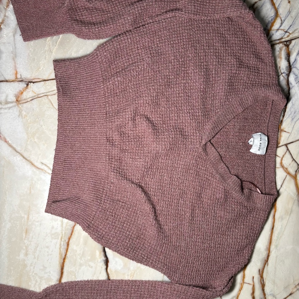 Pink Rose Mauve Knit Sweater